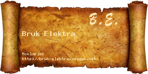 Bruk Elektra névjegykártya